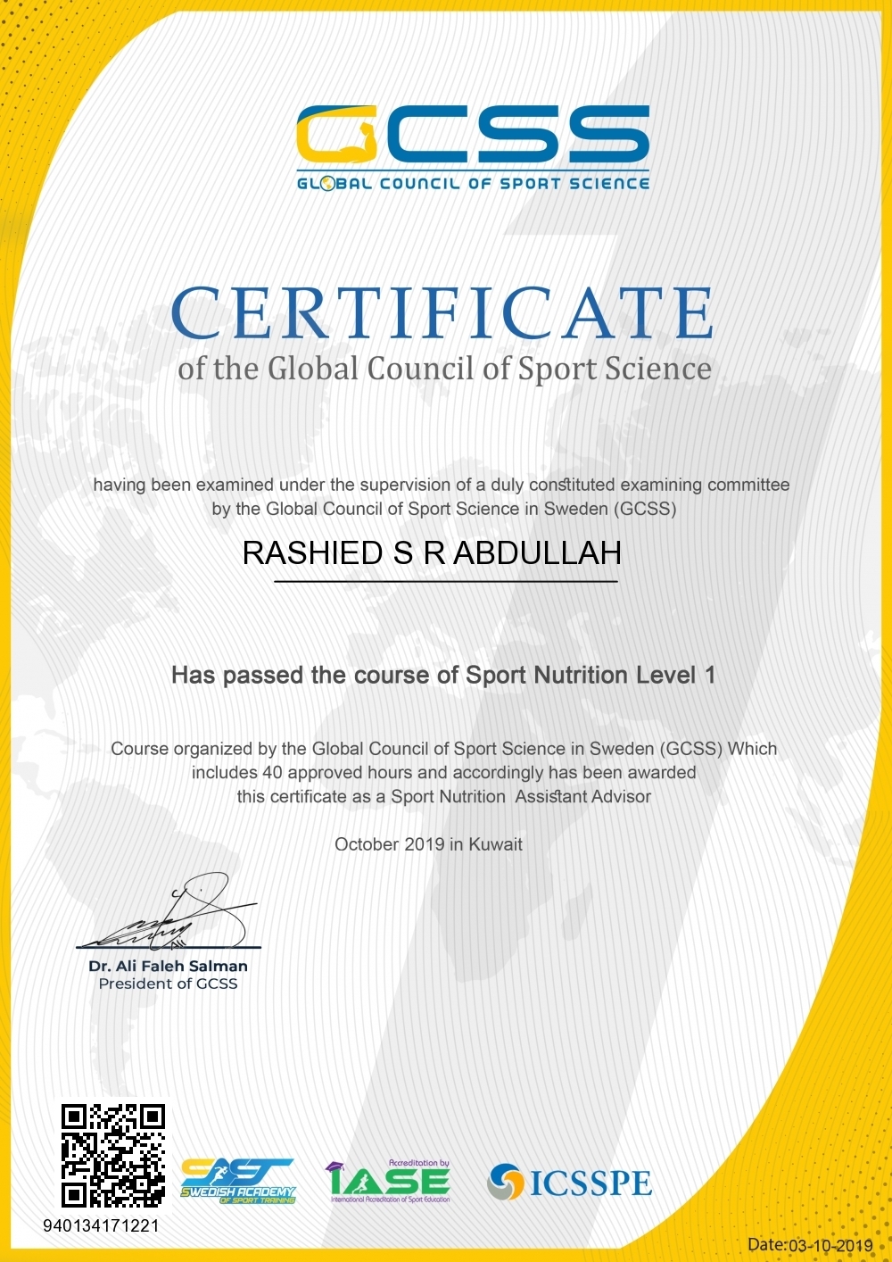 RASHIED S R ABDULLAH